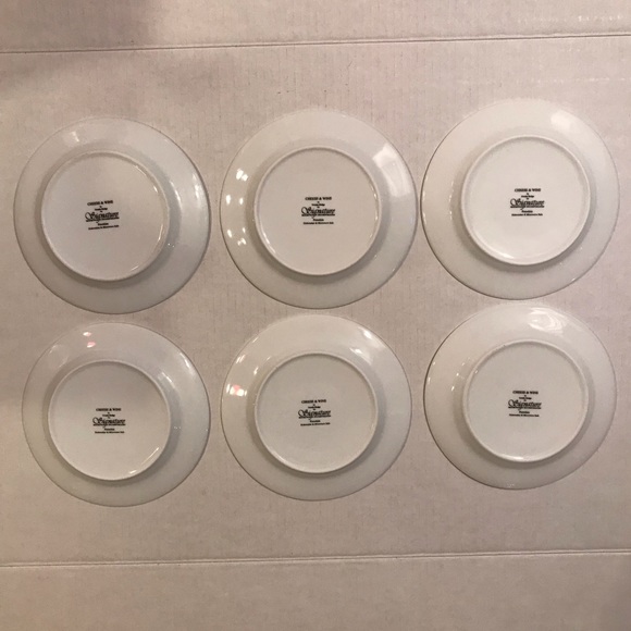 Set Of 6 Porcelain Canapé/Hors d’oeuvre/App Plates By Ursula Dodge 6.75” - Picture 9 of 10